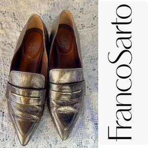 Franco Sarto Shimmering Gold Loafers